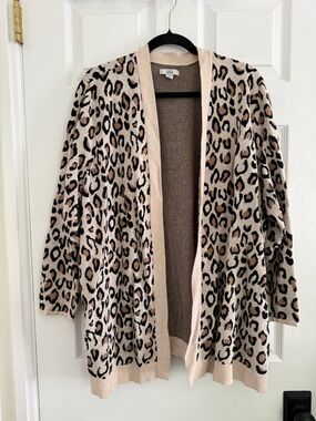 croft & barrow Leopard Print Open-Front Cardigan - 3X